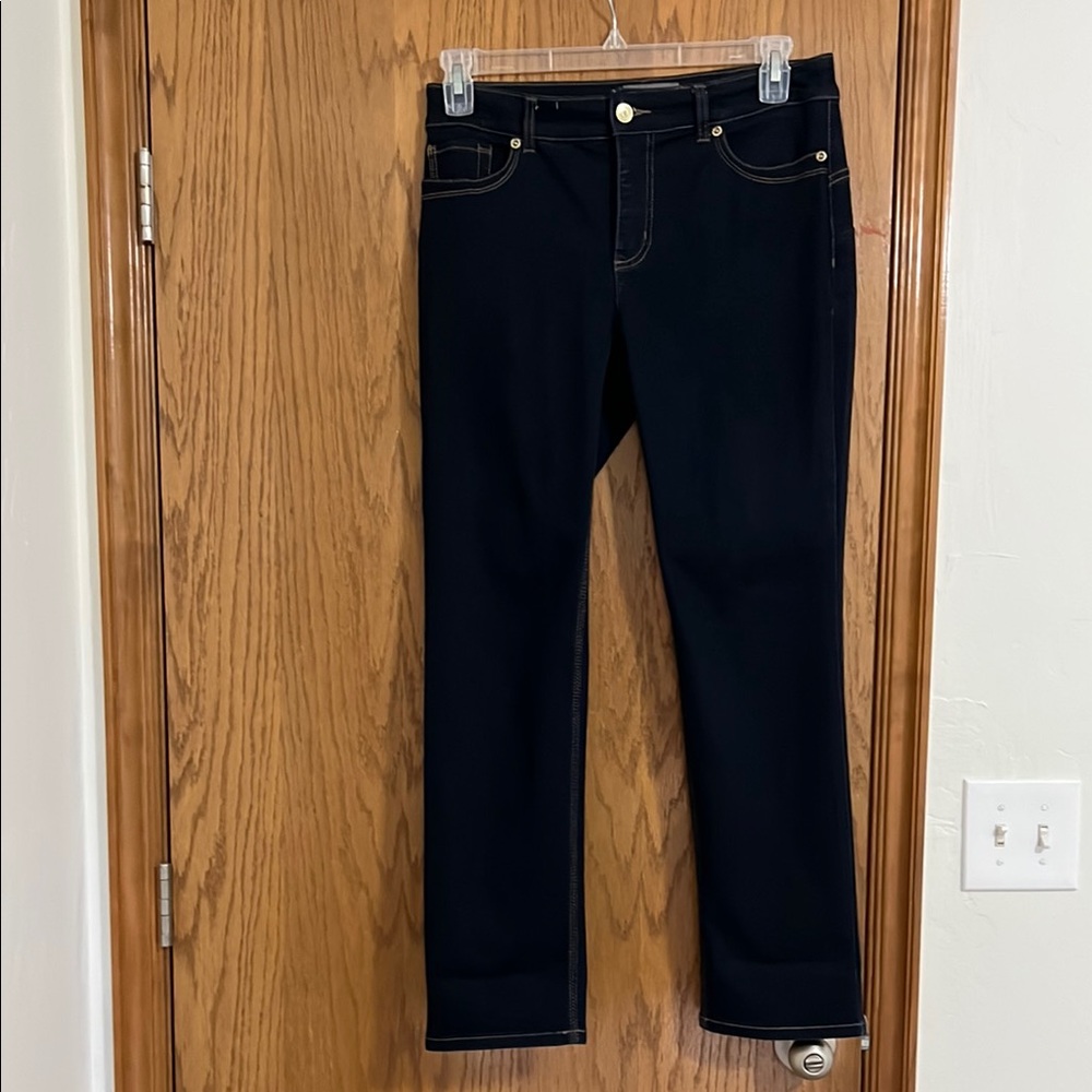 Chico's So Lifting Dark Blue Straight Leg Jeans 0.5 short